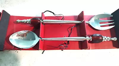 NIB Pottery Barn Chancellor Servers Set Salad Spoon Silver Serving Set Original - Image 1 of 4