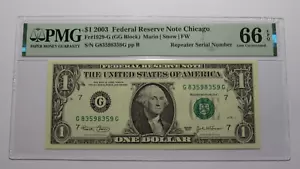 $1 2003 Repeater Serial Number Federal Reserve Currency Bank Note Bill UNC66EPQ - Picture 1 of 3