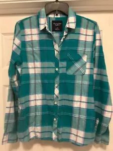 American Eagle Women's Plaid Flannel Button Down Shirt Size L Lightweight soft - Imagen 1 de 7