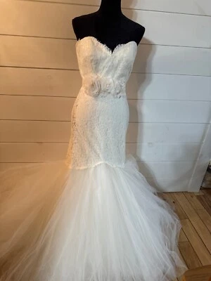 NWT $4000. Tara Keeley Ivory Mermaid Wedding Gown & Belt - Image 1 of 4