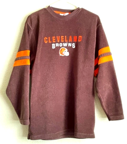 Cleveland Browns Mens M NFL Embroidered Logo Fleece Pullover Long Sleeves Cover