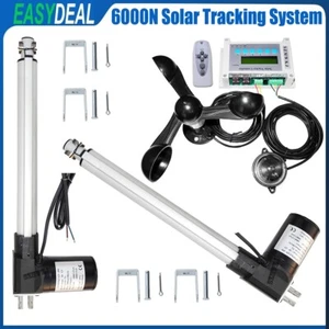 6000N 16" Linear Actuators & LCD Controller & Wind Sensor Dual Axis Tracker Kits - Picture 1 of 12