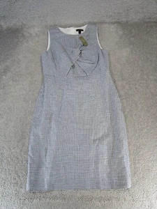 J.Crew Dress Womens 8 Black White Linen New - Picture 1 of 11