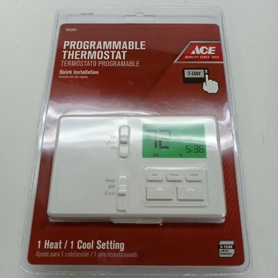 Ace 7 day Digital Programmable Thermostat, White - Image 1 of 3