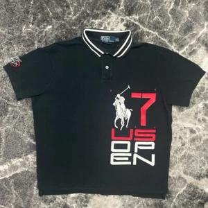 Polo Ralph Lauren Hemd Herren Large Big Pony Schwarz Vintage US Open 2007 Kragen - Bild 1 von 5