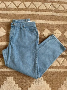 Vintage Chic Jeans Relaxed Taper 100% Cotton Blue New Tags NOS Size 16 Petite - Picture 1 of 8