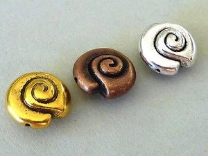10 Metallperlen Schnecke Schneckenperlen Zwischenperlen 14mm 2332 - Bild 1 von 7
