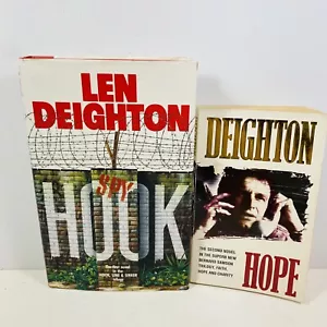 2 Lot Len Deighton- Hope & Spy Hook Espionage Thriller Historical - Picture 1 of 11