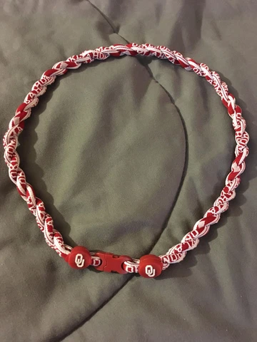 OKLAHOMA SOONERS 22" Titanium Double Rope NECKLACE NEW! FAST! FREE SHIP! Cover