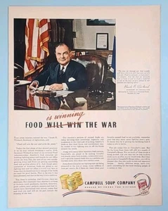 1943 Campbell Soup Company Vtg 1940's Print Ad - Food Is Winning The War, WW2 - Picture 1 of 3