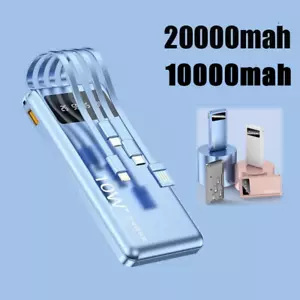 1/20000mAh Power Bank Backup External Battery Fast Charger Backup with 4Cables - Picture 1 of 18