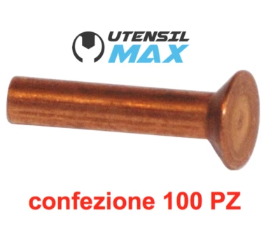 RIBATTINI TESTA SVASATA RAME 3X7 conf 100 PZ  - Immagine 1 di 2