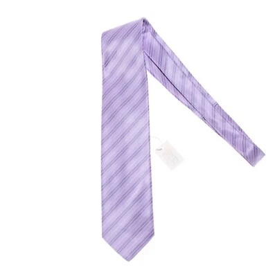 Italo Ferretti новый с Ярлыками шеи галстук в оттенках фиолетовый полоски 100% шелк сделано в Италии - Изображение 1 из 4