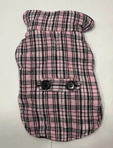 Glamour to the Bone Dog Puppy Plaid Pink Black Jacket Size X-Small - Picture 1 of 13