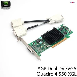 NVIDIA AGP QUADRO 4 550XGL Graphics Card 64MB DDR Video Card Dual DVI VGA - Picture 1 of 5