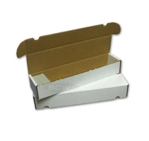 (2 Pack) 930 Count Size White Cardboard Trading Card Storage Boxes - Tab Closure - Picture 1 of 2