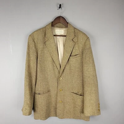 Blazer Territory Ahead para Hombres 40R Marrón Tejido de Seda Abrigo Deportivo Chaqueta de 3 Botones Foto 1 de 4