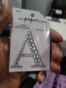 The Paper STUDIO SILVER LETTER A ADHESIVE GEMS 1PC ST1 - Picture 1 of 2