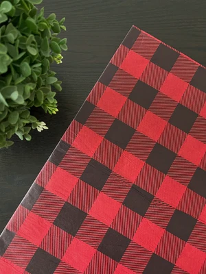 RED & BLACK BUFFALO PLAID Design Tissue Paper Sheet Choose Size & Package Amount - Image 1 of 4