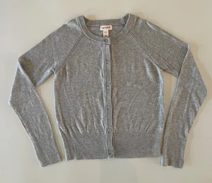 Cat & Jack Girl's Size Medium (7/8) Button Front Cardigan Sweater Grey - Picture 1 of 6