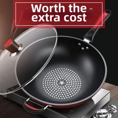 German Technology Diamond Coated Wok Frying Pan for Induction Gas Stove Cooking - Image 1 of 4