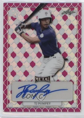 2022 Leaf Perfect Game National Showcase Metal Pink Wave /6 TJ Pompey Auto - Image 1 of 2