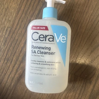 Limpiador CeraVe Renewing SA para limpiezas de piel ásperas y con baches/16 oz envío gratuito Foto 1 de 3