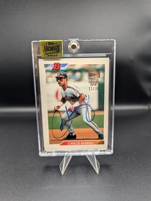 2016 Topps Archives Signature Series Carlos Baerga Auto /30 1992 Bowman Indians - Image 1 of 2