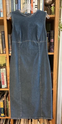 Zara Midi Denim Jeans Form Fitting Shift Dress Size Large NWOT - Image 1 of 3