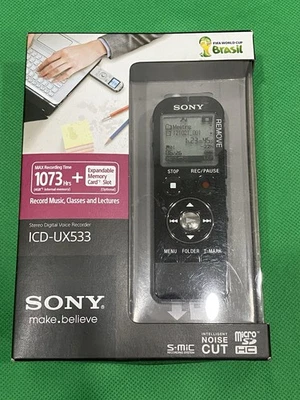 Sony ICD-UX533BLK Digital Voice Recorder - Black - BRAND NEW IN BOX! - Image 1 of 3
