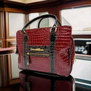 Samantha Brown 16" Embossed Croc Business Bag Organizer Docs Comp Travel New NOS - Picture 1 of 4