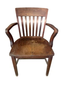 (2) Vintage Murphy 9252S Solid Wood Mission Banker Lawyer Library Chair- Set - Picture 1 of 6