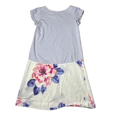 Vestido Joules Floral a Rayas Niñas Azul Rosa Mixto Media Manga Gorra Talla 11-12 Foto 1 de 4