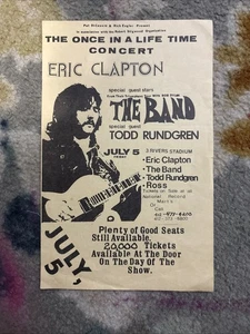 Once In A Lifetime Konzert: Eric Clapton Hand Bill 5. Juli 1974 The Band, Todd - Bild 1 von 2