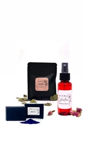 Marokkanische Beauty Set | Indigo Nila Soap| Sidr Jujube Powder | Rosen Wasser - Bild 1 von 2