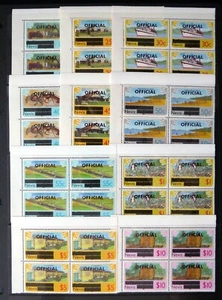 NEVIS 1980 Officials Complete to $10 in Marginal Blocks of 4 U/M DG291 - Picture 1 of 1