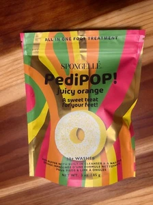 Spongelle Pedipop! JUICY ORANGE Pedi-Buffer + Nail File Infused Sponge 3 Oz New! - Picture 1 of 2