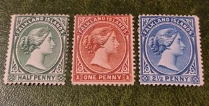 FALKLAND ISLANDS 1891-1902 Victoria☆ MHR☆ SG17, SG19,SG28?29 Watermark Crown CA - Picture 1 of 8