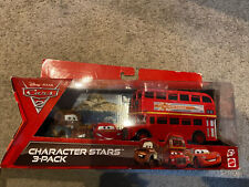 Disney Cars 2 Character Stars 3 Pack Mater McQueen Double Decker Bus New Retired