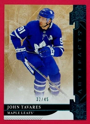  2019-20 Artifacts John Tavares 32/45 Aqua #105 Toronto Maple Leafs - Image 1 of 2