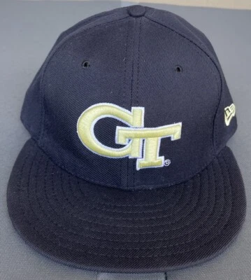 Georgia Tech Yellow Jackets New Era Hat Cap 100% Wool Size 7 3/8 5950 59Fifty - Image 1 of 4