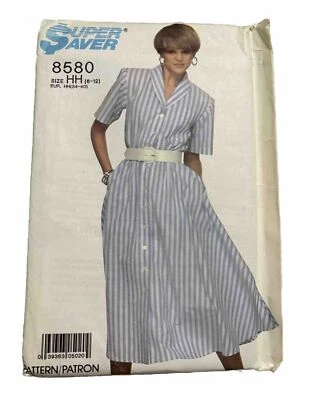 Simplicity Pattern Misses Easy to Sew Dress Super Saver Cut Sz 6-12 8580 Vintage - Image 1 of 2