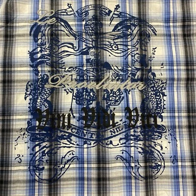 MMA Elite рубашка мужская XXL синий клетку кнопка вверх длинным рукавом Proeliator - Изображение 1 из 4