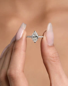 IGI Diamond Engagement Ring VVS2 E Marquise Cut 2.25 Ct Lab Created Best Price - Picture 1 of 4