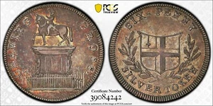 1811 Großbritannien Middlesex London 6 Pence Medaille Dalton-33 Charing Cross AU58 - Bild 1 von 1