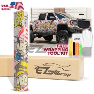 【Sticker Bomb】 Vinyl Wrap Decal Film Graffiti Cartoon JDM USDM Sheet DIY #194 - Picture 1 of 11