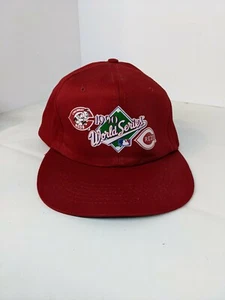 Vintage 1990 MLB Major League Baseball World Series Red Snapback Baseball Hat - Picture 1 of 6