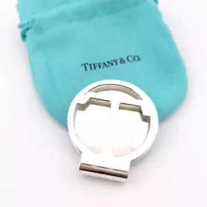 Clip de dinero redondo con logotipo en T de plata esterlina 925 de Tiffany & Co. Makers - Imagen 1 de 11