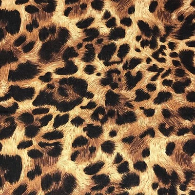 WILD ANIMAL Cheetah looking PRINT 100% COTTON FABRIC 1 yard section #06 Big Cat - Image 1 of 4