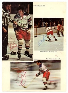 NY RANGERS vintage autograph lot of 6, GIACOMIN, PARK, GILBERT, RATELLE etc - Picture 1 of 4